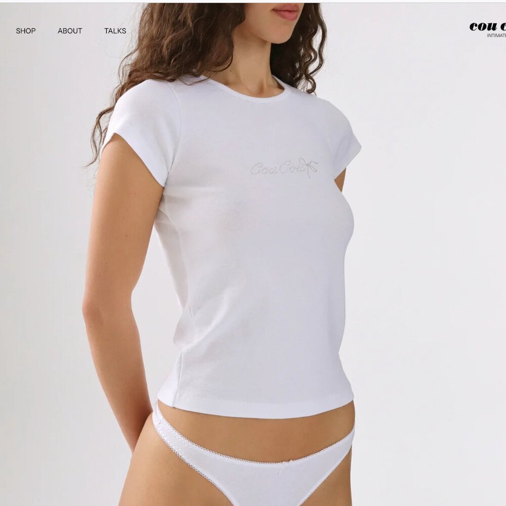 Coucou Intimates Crystal Baby Tee, S